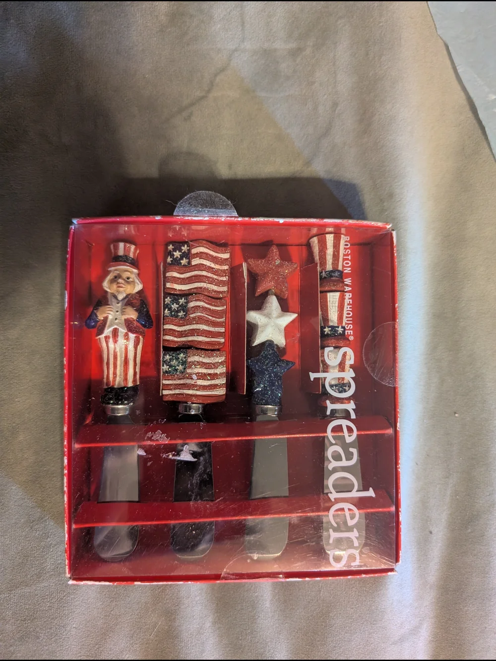 Boston Warehouse Red & White Patriotic Spreader Set